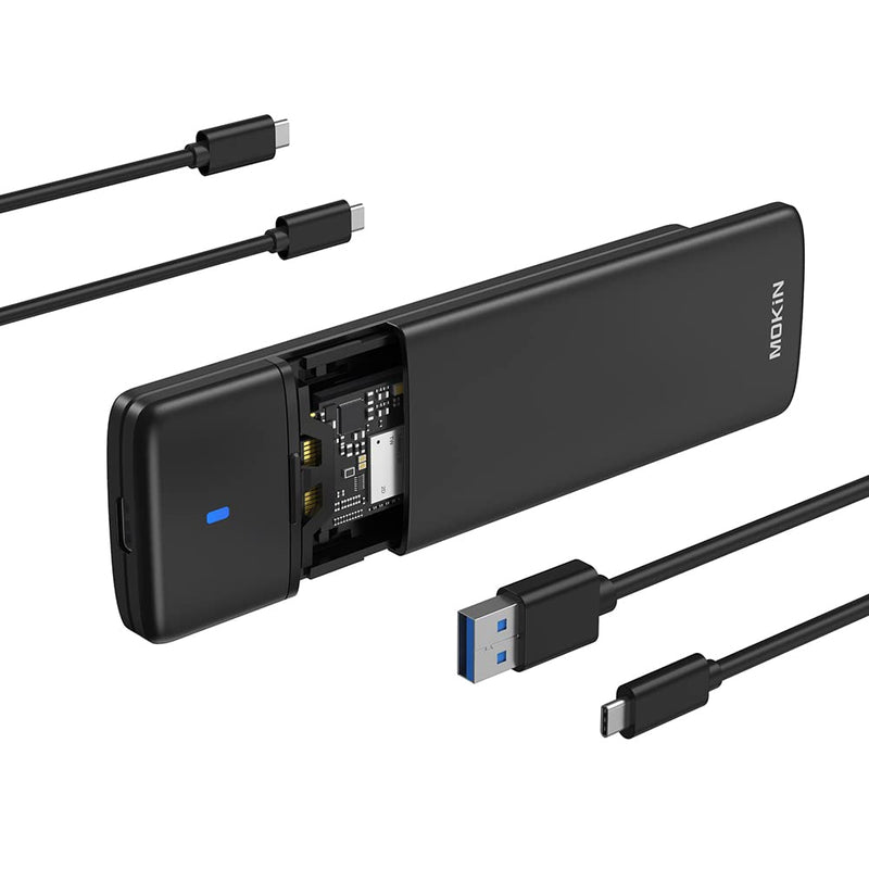 M.2 NVME NGFF SSD Enclosure Adapter Tool-Free, RTL9210B Chips, USB C 3.1 Gen 2 10Gbps NVME, 6Gbps SATA PCIe M-Key(B+M Key), Support UASP Trim for SSD Size 2230/2242/2260/2280