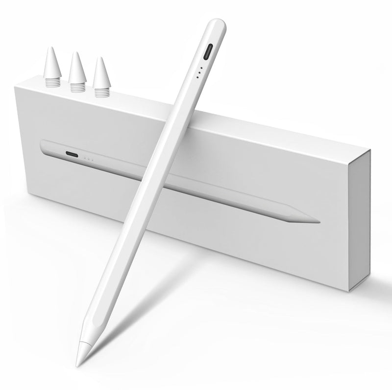 Stylus Pen for iPad W/Palm Rejection&Tilt, 13 Mins Fully Charged, MEKO Apple Pencil iPad Pen for iPad 6-10,iPad Pro12.9&11",iPad Air3/4/5,iPad mini5/6 A-White