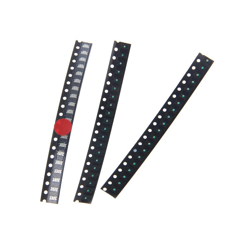 BIlinli 100 Pieces 5 Colours 1206 SMD LED Light Red White Green Blue Yellow Assotment Kit