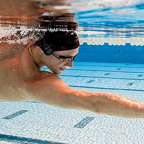 Waterproof MP3 Player for Swimming and Running, Underwater Headphones with Short Cord, Shuffle Feature Black