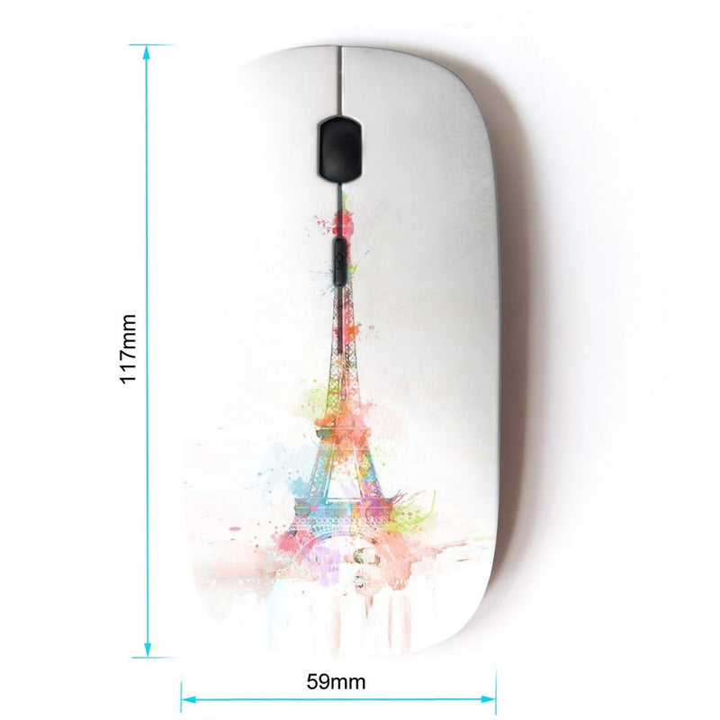 KawaiiMouse [ Optical 2.4G Wireless Mouse ] Tower Paris Watercolor Minimalist
