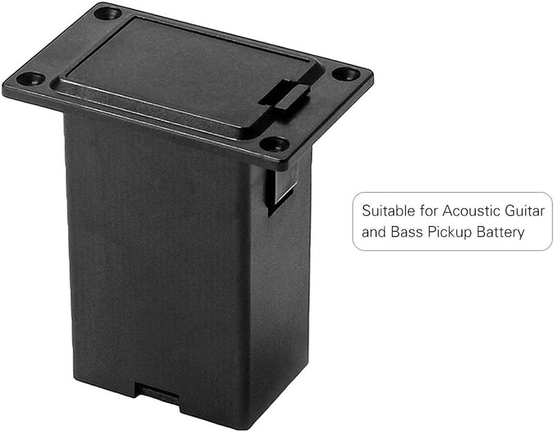 [AUSTRALIA] - Black Guitar Pickup Battery Box Battery Guitar Case Acoustic Guitar Pickup Parts, Pickup Shell Cover Installed on Guitar Bass with 9V Battery Box, Case Holder Replacement for EQ 7545R Bass Accessories 