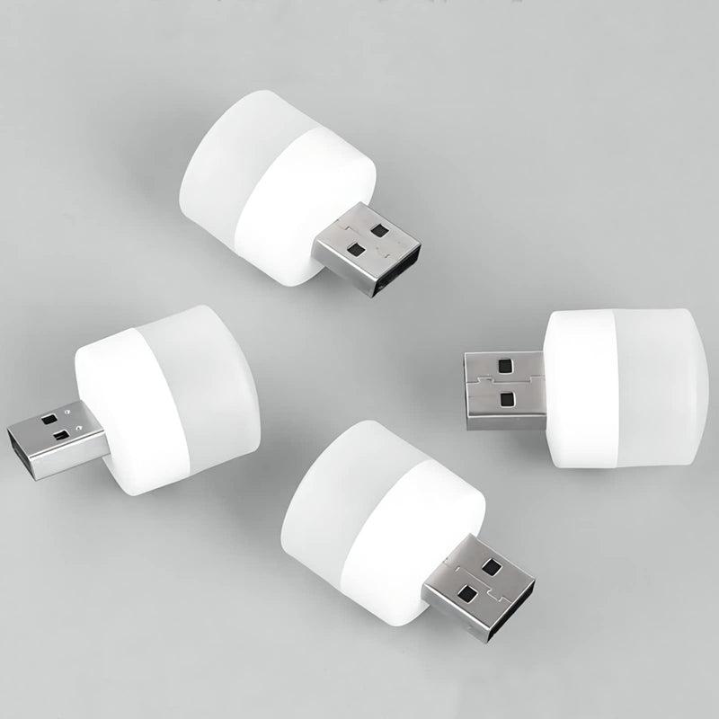 DASITON Plug in LED Night Light Mini USB LED Light Flexible USB LED Ambient Light Mini USB LED Light, LED Portable car Bulb, Indoor, Outdoor, Reading, Sleep (4 Warm Light) 4 Warm Light