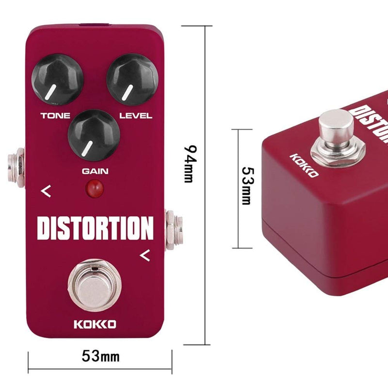 Distortion Guitar Pedal, Mini Effect Pedal Processor of Classic Distortion Tone Effect Universal for Guitar and Bass, Exclude Power Adapter - KOKKO (FDS2)