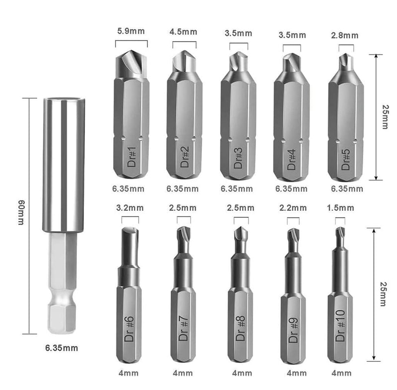 Treki 22 Pieces Damaged Screw Extractor Professional Left Extractor, HSS Broken Screw Remover Extractor Kit with 6.35 mm Bit Holder, Screw Remover for Remover, Stripped 2-12 mm Screws