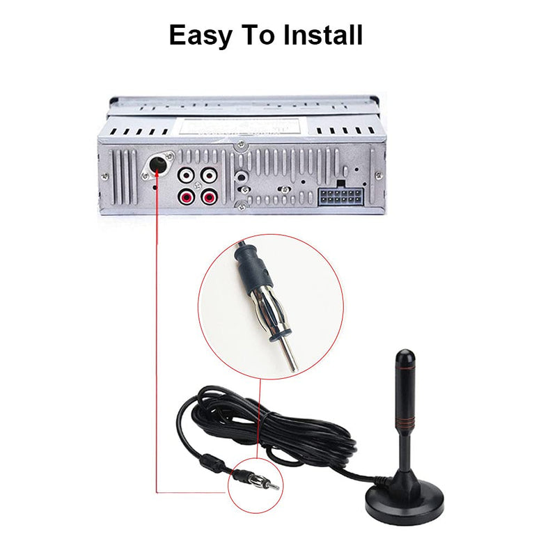 [AUSTRALIA] - CORONIR 16ft Car Magnet Antenna Universal Magnetic Am Fm Antenna for Radio Car Home with Magnetic Base Antenna 