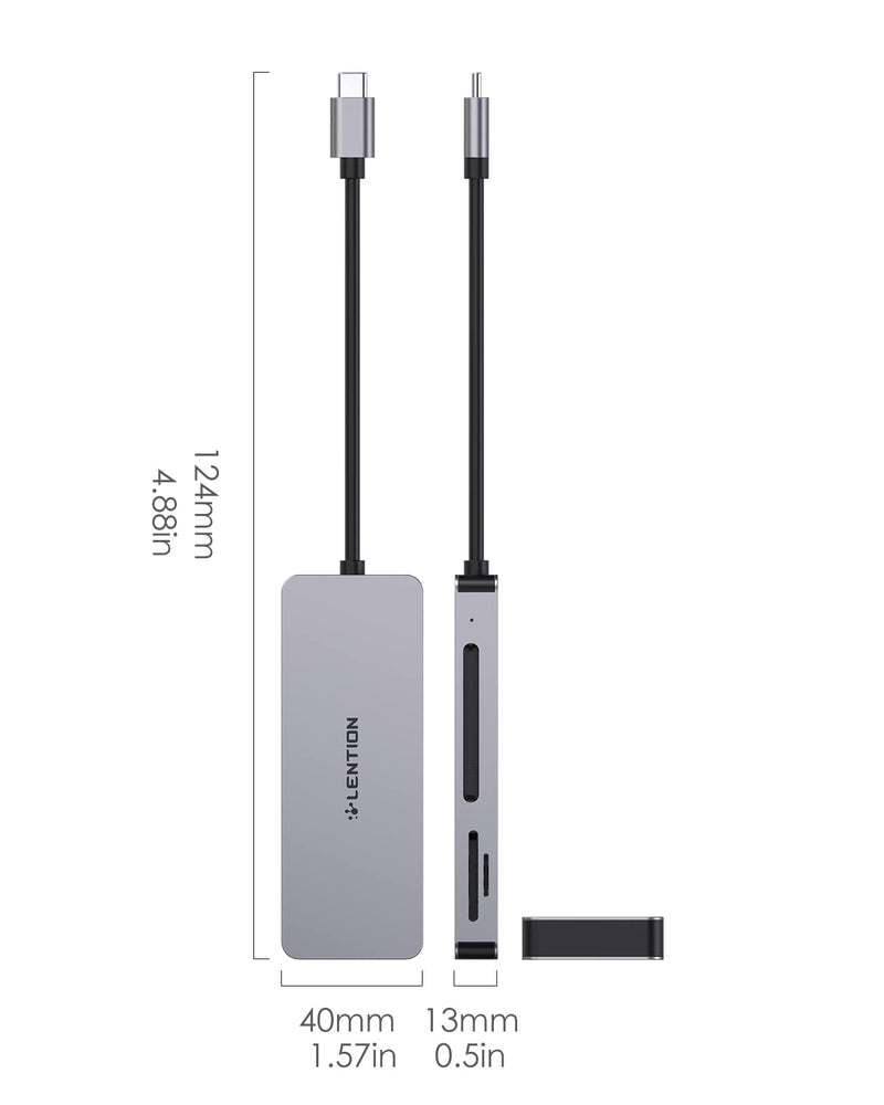 LENTION USB C to CF/SD/Micro SD Multi-Card Reader, SD 3.0 Card Adapter Compatible 2021-2016 MacBook Pro 13/15/16, New Mac Air/iPad Pro/Surface, Samsung S20/S10/S9/S8/Plus/Note (CB-C12, Space Gray)