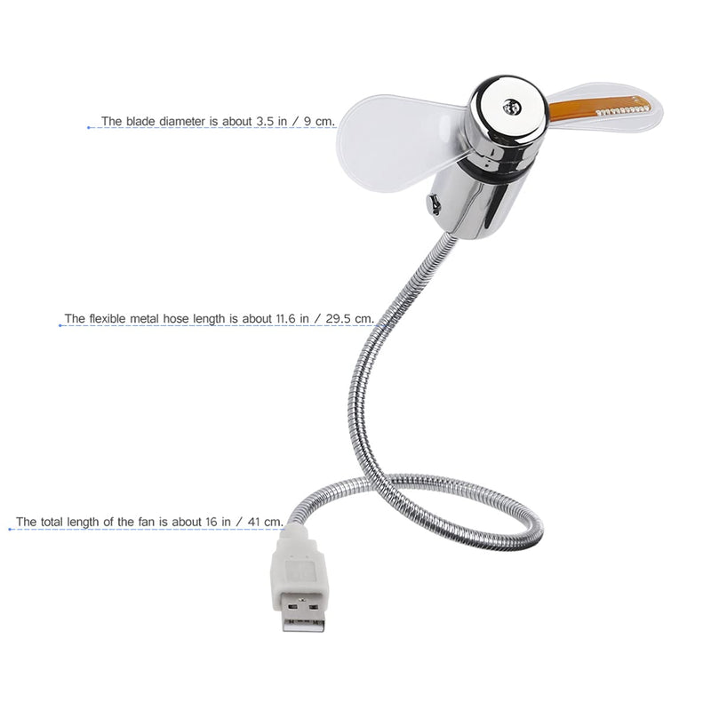 POPETPOP USB Clock Fans, Mini USB Fan Programmable Edit LED Display Fan Portable Cooling Fan for Office Home