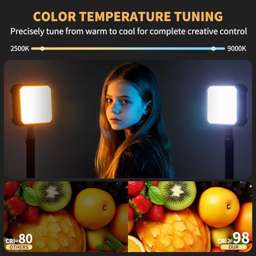 Ailight Magnetic LED Video Light, CRI 98+ 2500-9000K - Black