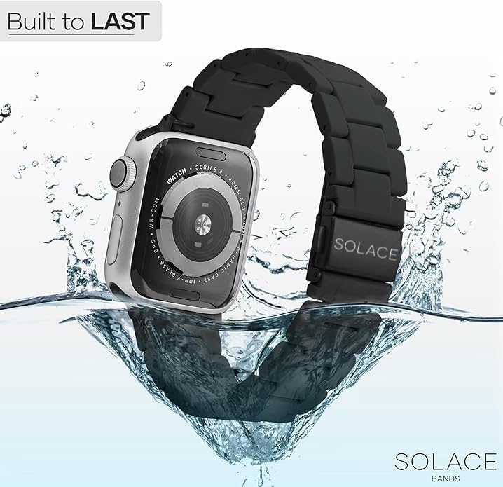 Solace Bands Lightweight Perma Watch Band - Universal Fit for Apple Watch Bands for Women & Men, iWatch Bands for 38mm 40mm 41mm 42mm 44mm 45mm 49mm Ultra, SE, Series 11 10 9 8 7 6 5-1 (Matte Solid) Powderflower 38/40/41/42/44/45mm
