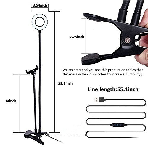 Webcam Light Stand for Live Stream, Selfie Ring Light with Webcam Mount for Logitech C925e, C922x, C930e,C922,C930,C920,C615,Brio 4K