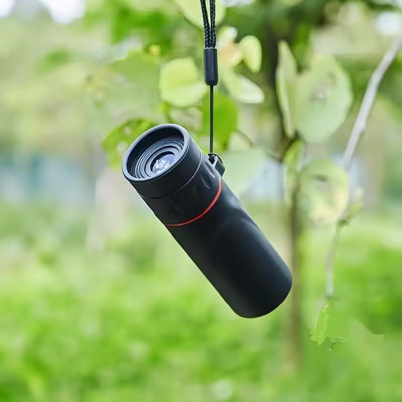 1set 10X25 High-Definition Long-Distance Monocular Telescope, 10X Easy to Store with Storage Case and Lanyard, for Hiking, Camping, Outdoor Adventures, Black