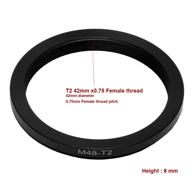 M48 (48mm 0.75mm Thread Pitch) to T2 M42 M42x0.75mm (42mm 0.75mm Thread Pitch) to M48-M42 mm Male to Female Coupling Ring Telescope Adapter