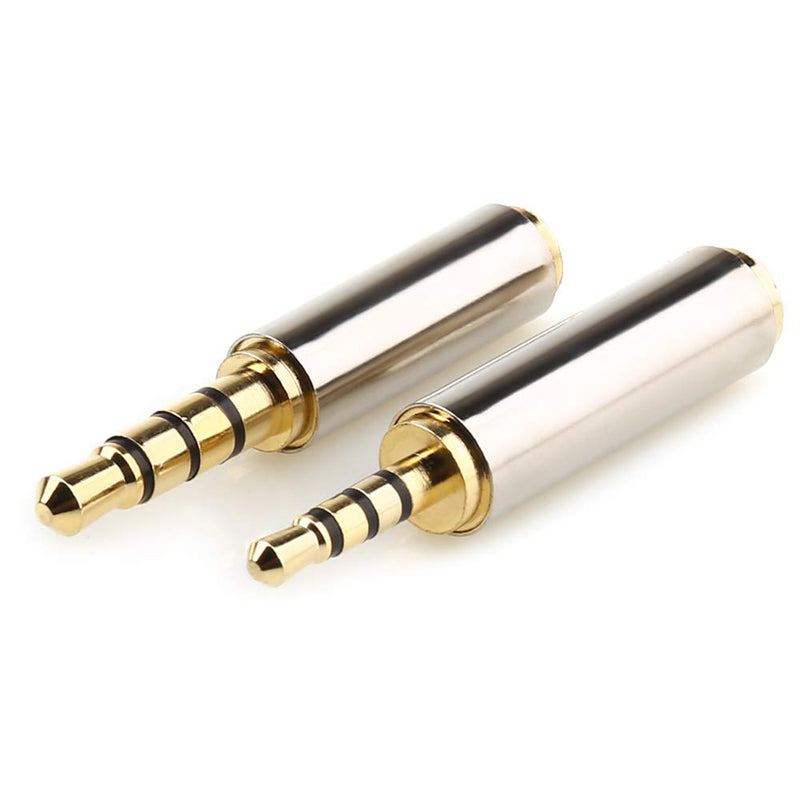 LEOU 3.5mm Male to 2.5mm Female and 2.5mm Male to 3.5mm Female Audio Headphone Adapter Headset Converter 3 Ring Gold Plated Jack Plug Stereo -2PCS