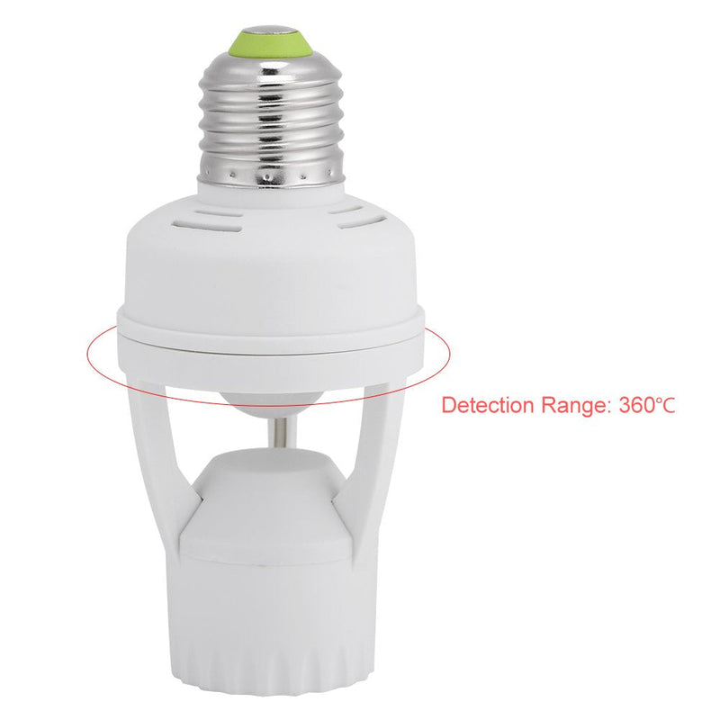 [AUSTRALIA] - Ymiko Lamp Holder E27 with Sensor, LED Motion Sensor E27, LED Lamp Holder for E27 Screw 