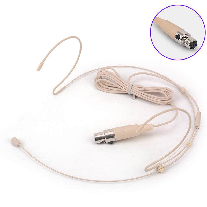 Headset Microphone Double Over Ear Earset Over Ear Headworn Mic Compatible with Shure Wireless System Bodypack Transmitter with 1.2m Cable Windscreen Mini XLR 4 Pin TA4F Plug