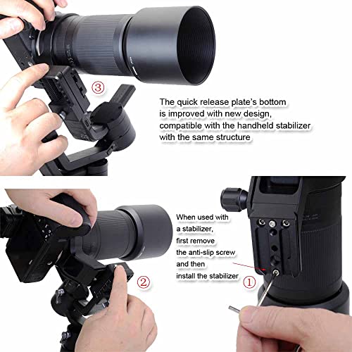 iShoot Lens Collar Tripod Mount Ring Compatible with Tamron 70-300 f/4.5-6.3 Di RXD III A047 Z Mount, Support Holder Bracket Arca Fit Quick Release Plate Dovetail for Arca-Swiss Type Clamp Stabilizer