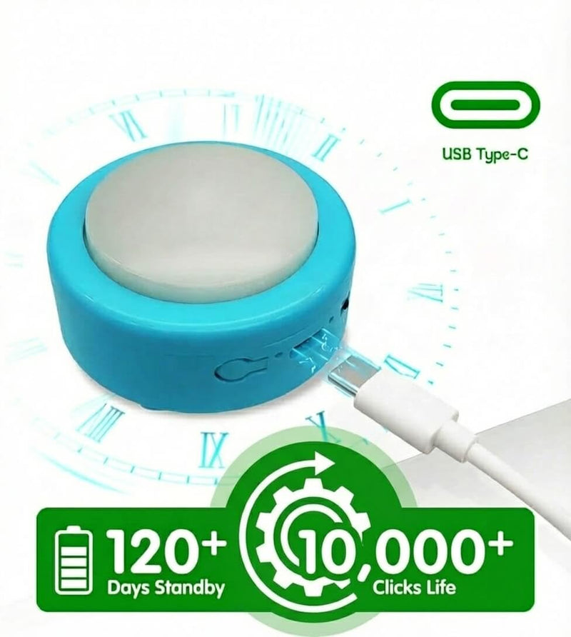 [AUSTRALIA] - Set of 4 Small Voice Recording Buttons, Loud Clear Dog Cat Recorder for Animal Communication, Blue Pet Training Talking Buzzer, Rechargeable 30s Record & Playback Starter Set for Home Office 