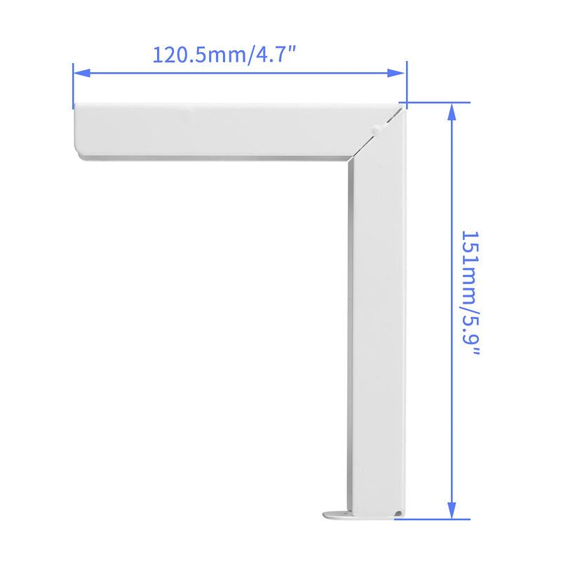 Suptek Universal Projector Screen Wall Mount L-Brackets Wall Hanging Mount 6 inch Adjustable Extension Mounting Hooks for Projection Screen up to 66 lbs, 30 kg Capacity Each, PRL001, White (1 Pair)