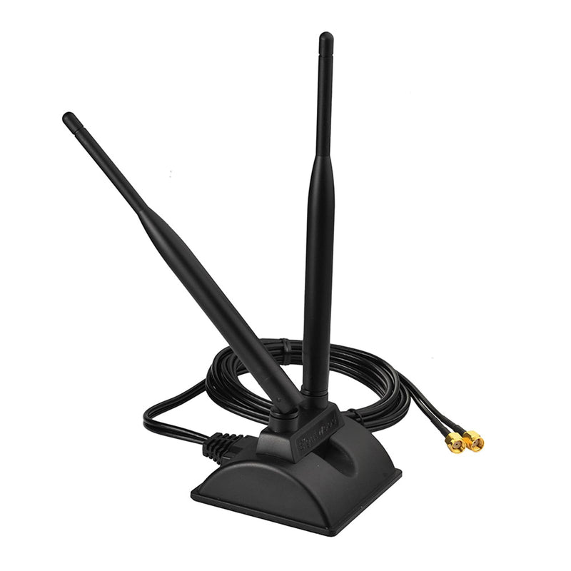 Eightwood WiFi Antenna with RP-SMA Male Connector, 2.4GHz 5GHz Dual Band | Magnetic Base Antenna for PC Desktop Computer, PCIe Bluetooth Card, Motherboard, WiFi Router wifi 6 antenna/rp-sma connector