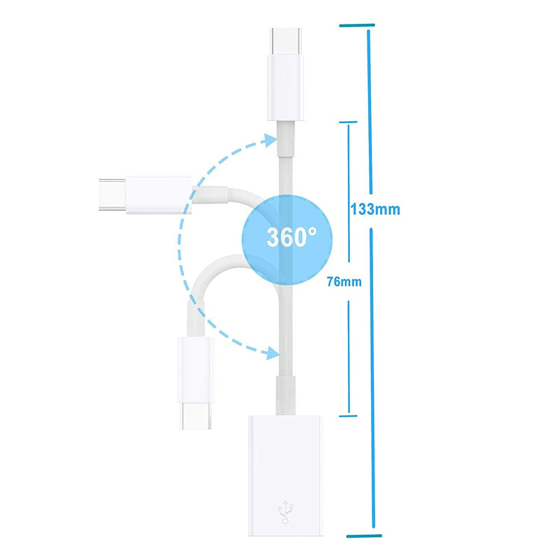 [AUSTRALIA] - USB C to USB 3.0 Adapter [2 Pack], Type C Male to USB Female OTG Cable Thunderbolt3 to USB 3.1 Adapter Compatible with MacBook Pro/Air M2/M1, iPhone 16,15 Pro Max,iPad Pro,Galaxy S24/S23/S22/S21 