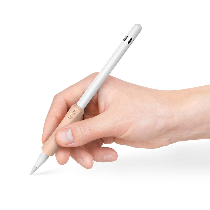 UPPERCASE NimbleGrip Premium Silicone Ergonomic Grip Holder, Compatible with Apple Pencil and Apple Pencil 2 (1 Pack, Beige) 1 Pack