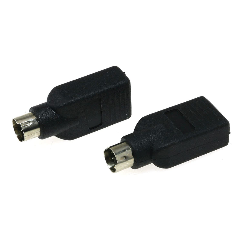 DGZZI USB to PS2 Adapter 2PCS Black USB Female to PS/2 Male Converter Adapter for Mouse and Keyboard