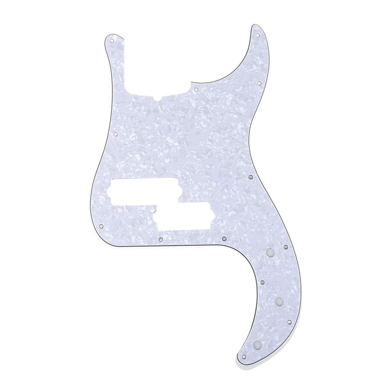 [AUSTRALIA] - Musiclily Pro 5-String 13-Hole Contemporary P Bass Pickguard for Fender American Precision Bass, 4Ply White Pearl 