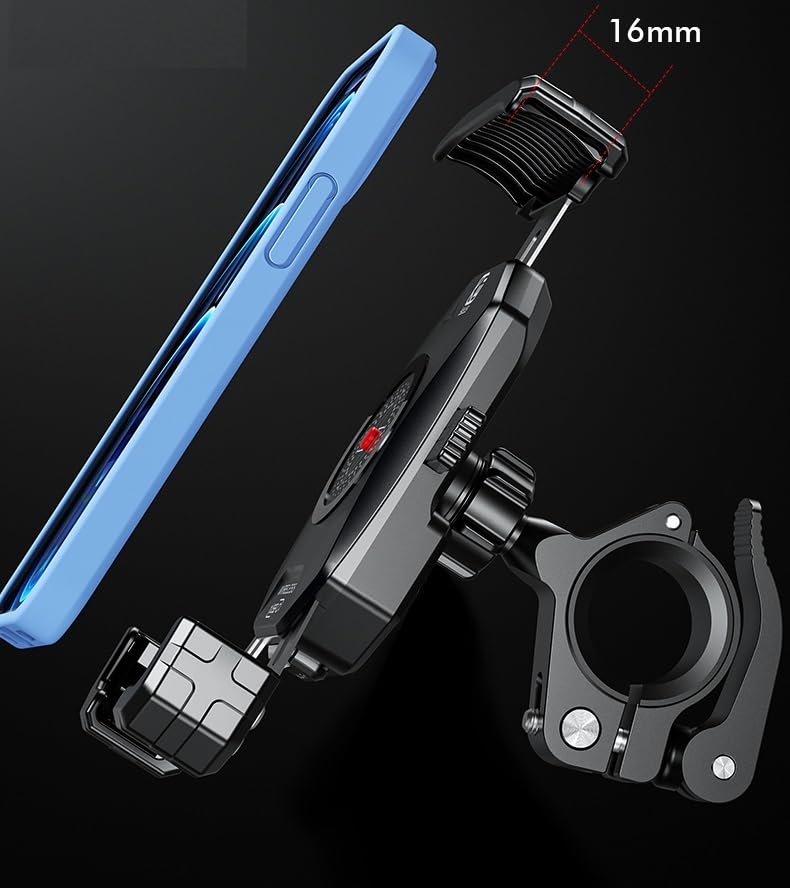 DN-A 360°Rotation Height Adjustable One-Touch Auto Lock Bike Phone Mount,ATV Bicycle Scooter Cell Phone Holder Cradle with Aluminum Alloy Handlebar Mounting 4''-7'' accessory (Quick Release) Quick Release