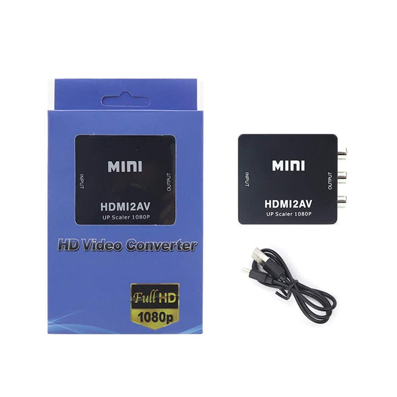 HDMI to RCA, HDMI to AV Converter Okubox 1080p 3RCA CVBs Composite Video Audio Converter Adapter Supporting PAL/NTSC for TV Stick, Roku, Chromecast, PC, Laptop, Xbox, HDTV, PS3 STB、Blue-Ray DVD Player