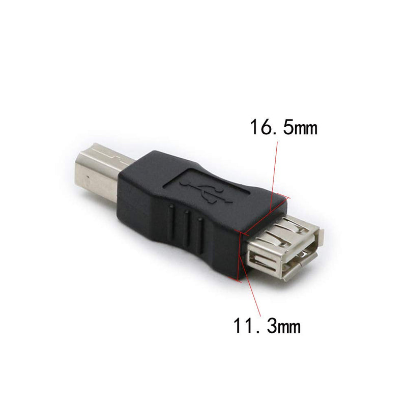 3 Pack USB 2.0 AF/BM Adapter Type A Female to USB B Print Male Adapter Connector Converter Plug