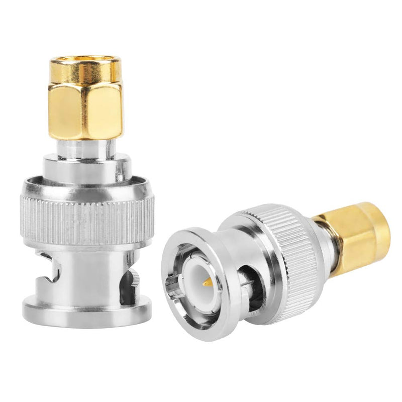 Akozon BNC Male to SMA Male Type Male Adapter Test Converter Pack of 2