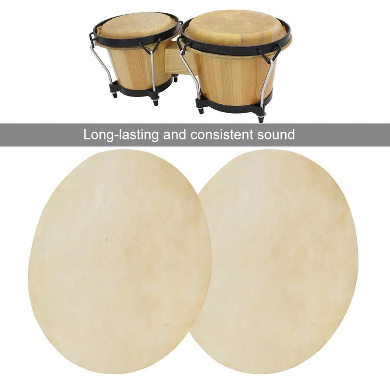 2pcs Bongo Drum Head, Faux Buffalo Leather Drum Head with Consistent Clear Sound Accessory for African Bongo Drums(9.0 inch) 9.0 inch