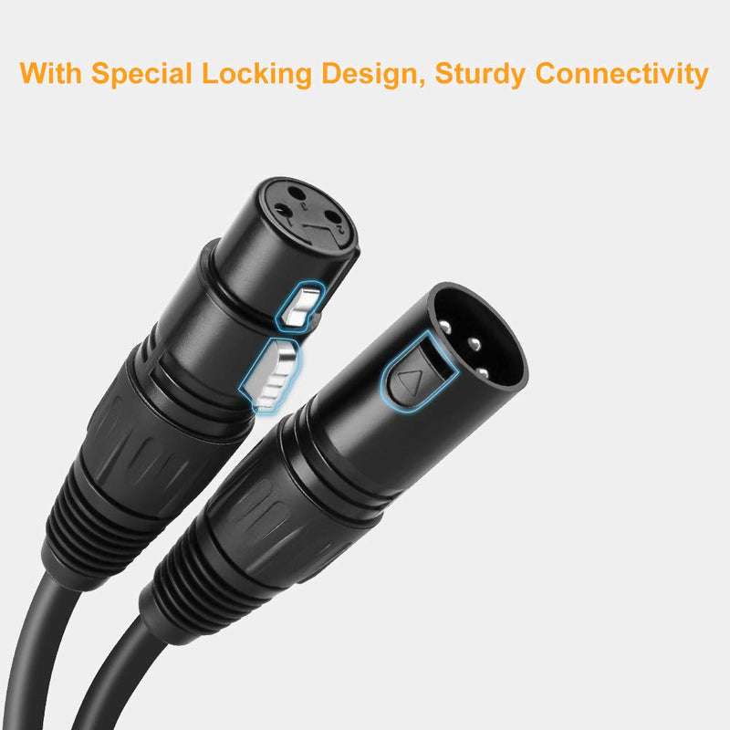 CableCreation XLR Cable, [2-Pack] 10FT 3PIN XLR Male to Female Balanced Microphone Cable for Recording Applications,Mixers,Speaker Systems and Other XLR Audio Equipment,Black 10 Feet 【2 Pack】