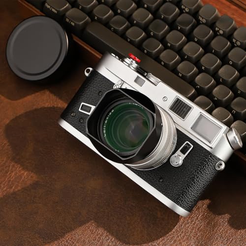 Hagoe Metal Square Lens Hood with Cap for Voigtlander Nokton 28mm F1.5 35mm F1.4 40mm F1.4 VM for Zeiss 2/50 Biogon T* 2/35 ZM Lenses, Bayonet,43mm UV Compatible Black Replaces LH-6