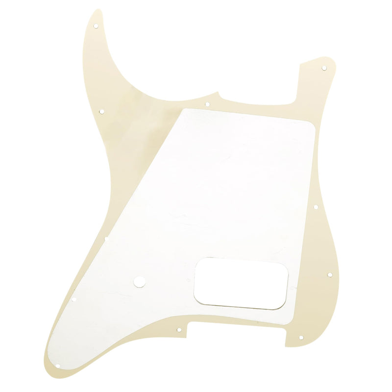 Musiclily Pro 11 Holes ST Strat One Humbucker Guitar Pickguard for American/Mexican Fender Tom Delonge Strat Style Electric Guitar, 4Ply Aged White Pearl