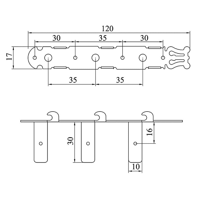 Golden Gate F-2119 Classical Guitar Tuners - 2 Planks (3+3) - Gold