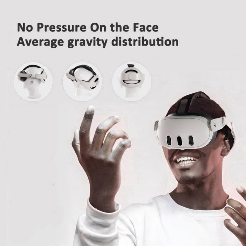 Comfort Head Strap for Oculus Quest 3,Replacement for Elite Strap,Super Soft Foam and Skin-Friendly PU Surface, Lightweight and Adjustable VR Accessories Compatible with Oculus/Meta Quest 3