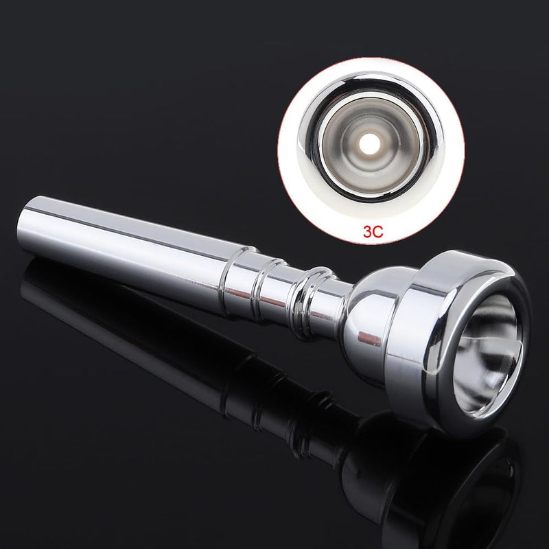 [AUSTRALIA] - Bach Trumpet Mouthpiece 3C, New Silver Gold Plated Trumpet Mouthpiece 3C Size for Musical Instrument Accessory 