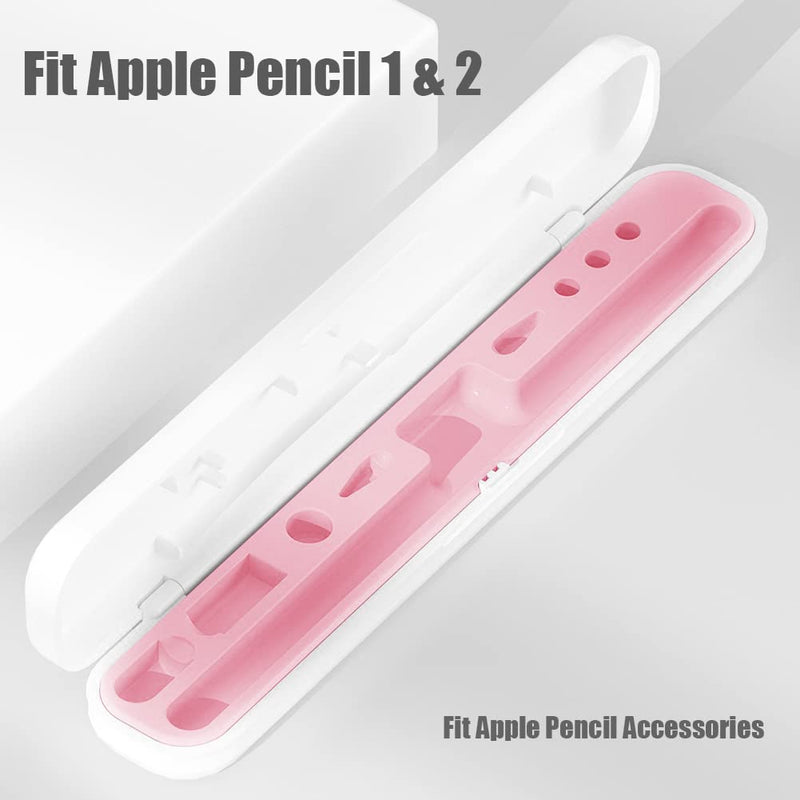 YINVA Pencil Case for Apple Pencil 1st Generation/Apple Pencil 2nd Generation Case Holder, Pen Accessories Storage Case Box Cover Design for Apple iPad Pencil Accessories Tips(Pink) Pink