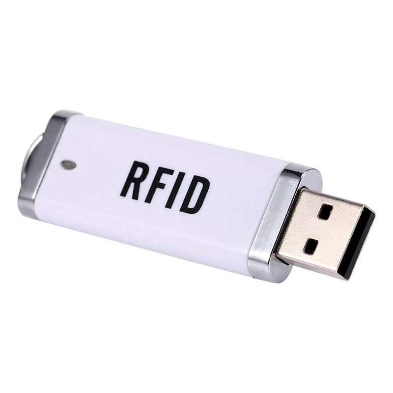 Zer one 125KHz Portable RFID Reader, U Disk Shape ID Card Reader Non-Contact USB Interface Reader Plug&Play for Win XP/Win10/Liunx/Vista/Android-White