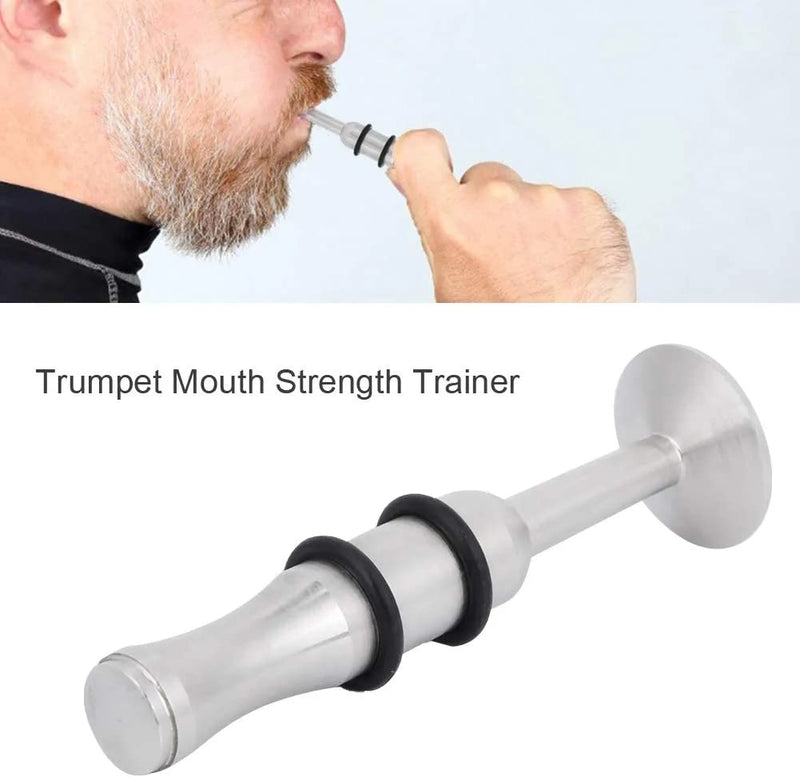Embouchure Training Device Mouthpiece, Mouth Strength Trainer, Brass Instrument Accessories, Personal Embouchure Trainer Mouth Muscles Builder for Trombones Woodwinds Saxophone(Silver)