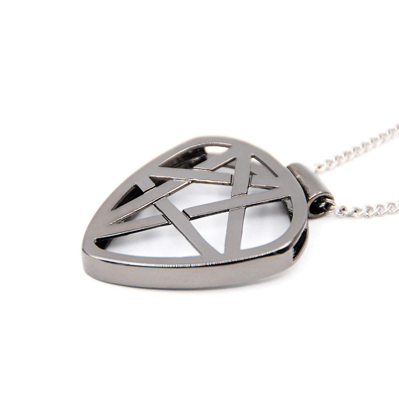Guitar Pick Holder Necklace for Guitarists/Guitar Picks Keeper Storage Pendant Necklace Stainless Steel Music Lovers Musicians Gifts… (Metal Black, Star) Metal Black