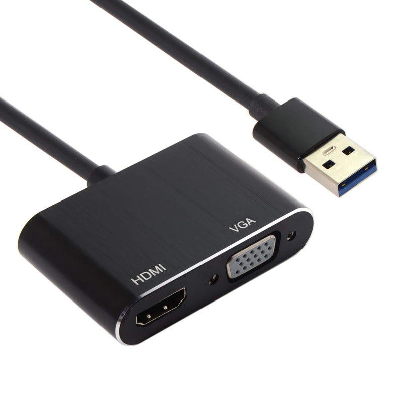 USB 3.0 & 2.0 to HDMI & VGA HDTV Adapter Cable External Graphics Card for Windows MacBook Laptop