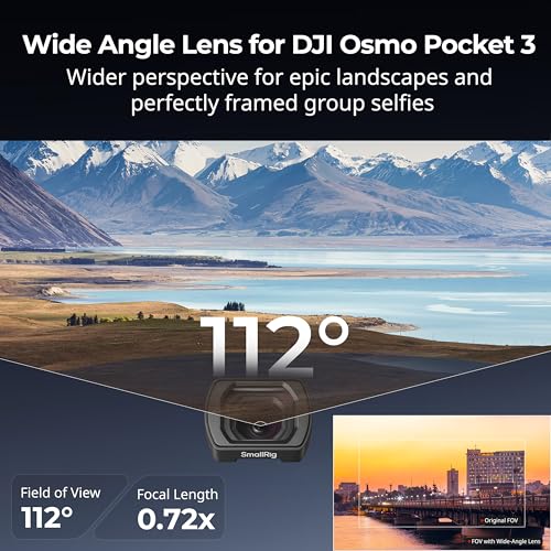 SmallRig 0.72X Wide-Angle Lens for DJI Osmo Pocket 4/3, Magnetic Attachment