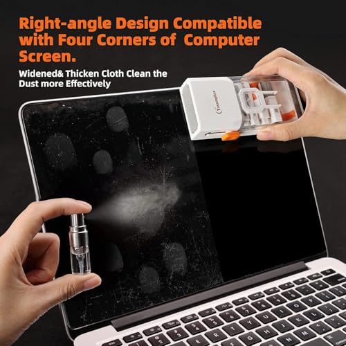 All-in-1 Keyboard Cleaner Laptop Cleaning Kit,Computer Screen-Safe Tools Bright White
