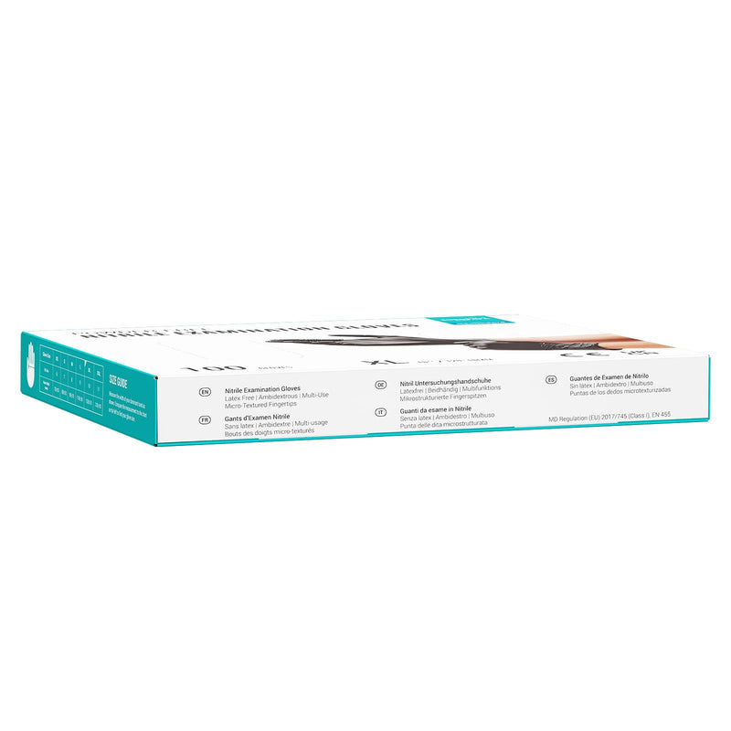 EUROPAPA® Nitrile Gloves, Box of 100, Disposable Gloves, Examination Gloves, Powder–Free, Latex, Non–Sterile, Latex Free, Disposable Gloves (XL, Black) XL