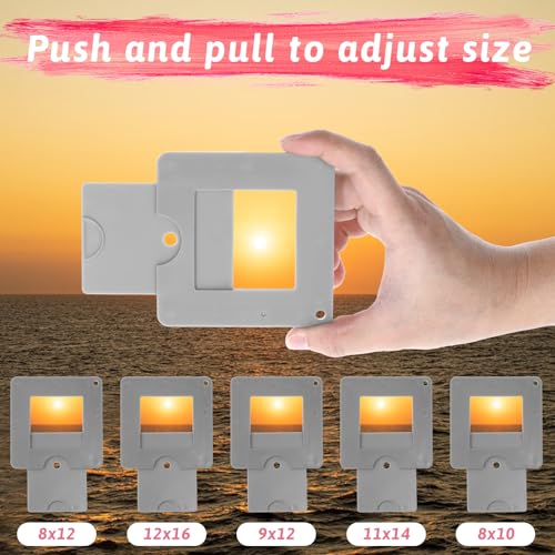 Artist View Finder, View Finder with Sliding Mechanism ABS Plastic Optical View Finder Color Isolation View Catcher Gray Artist Tool for Painting Drawing Sketching Photography