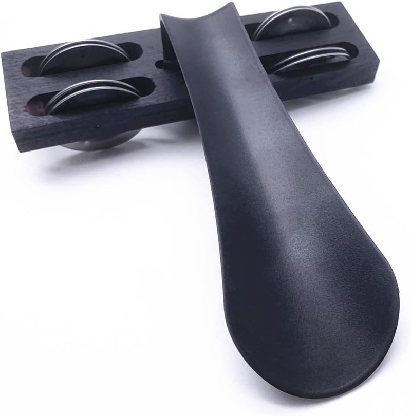 Foot Heel Shaker & Tambourine Percussion Musical Instrument for Cajon Drummers and Band Accompaniment 2pcs