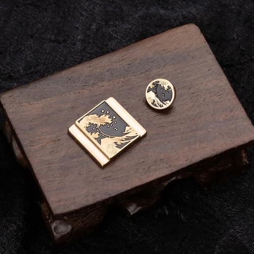 Wave Art Metal Hot Shoe Cover Shutter Button for Fuji X100VI Camera Copper Alloy-Set